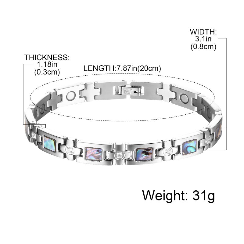BioMag Magnetic Bracelet for Women Titanium Steel Magnetic Bracelet Adjustable Crystal Bracelet with Sizing Tool - Image 2