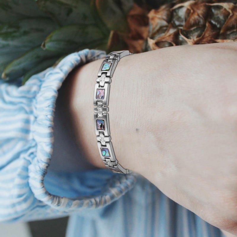 BioMag Magnetic Bracelet for Women Titanium Steel Magnetic Bracelet Adjustable Crystal Bracelet with Sizing Tool - Image 5