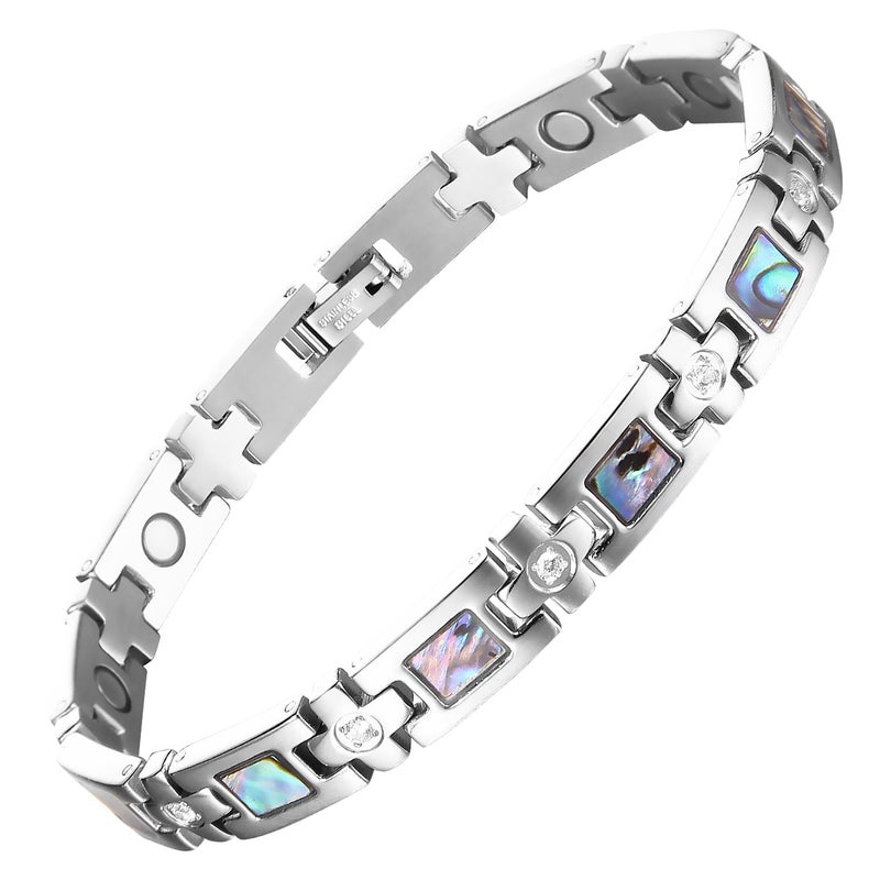 BioMag Magnetic Bracelet for Women Titanium Steel Magnetic Bracelet Adjustable Crystal Bracelet with Sizing Tool - Image 1