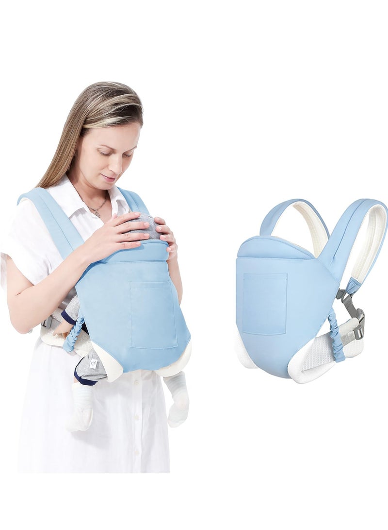 SOLARAE Baby Sling Carrier, Adjustable Breathable Carrier, Ergonomic Toddler Carrier, Infant Hip Seat Carrier, Suitable for Breastfeeding & On-The-Go (Blue) - Image 1