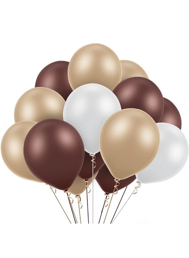 Gejoy 24 Pieces Cream Balloons Brown Balloon White Latex Balloon Jungle Party Balloon Decorations for Baby Shower First Birthday Jungle Safari Theme Party Decorations - Image 3