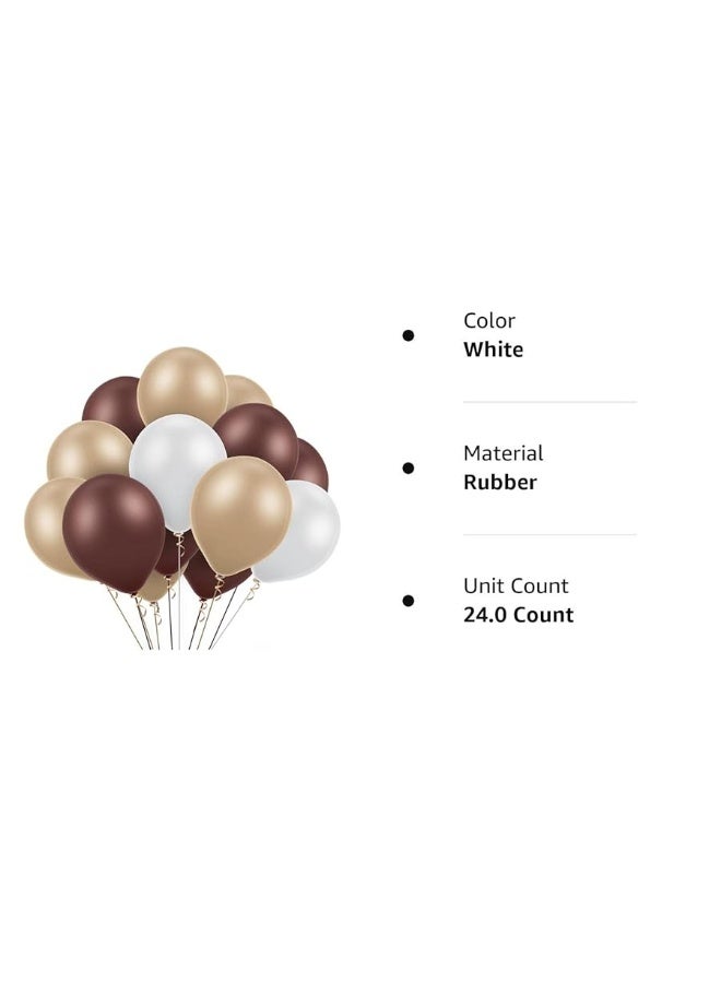 Gejoy 24 Pieces Cream Balloons Brown Balloon White Latex Balloon Jungle Party Balloon Decorations for Baby Shower First Birthday Jungle Safari Theme Party Decorations - Image 2