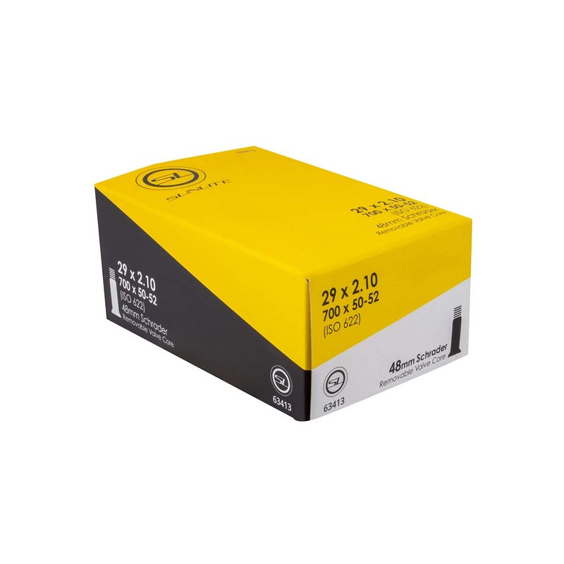 Sunlite Schrader Valve Bicycle Tubes, 29 x 1.90-2.30"" (700 x 50-52) / 48mm Valve