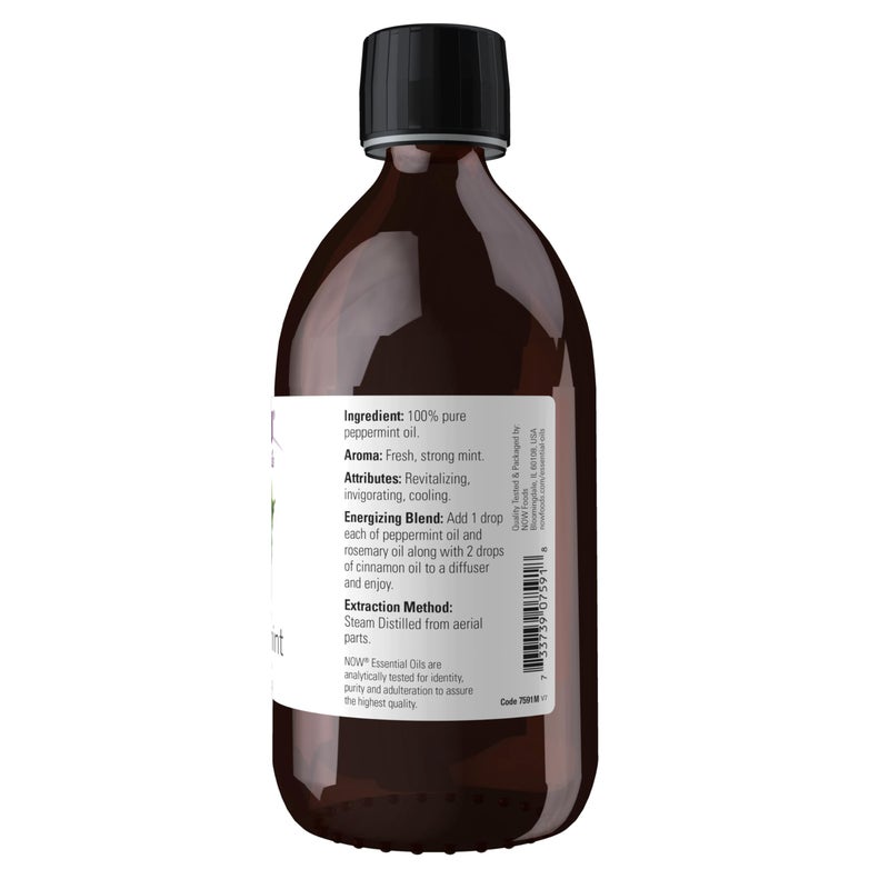 NOW Foods Essential Oils, Peppermint Oil, Invigorating Aromatherapy Scent, Steam Distilled, 100% Pure, Vegan, Child Resistant Cap, 16-Ounce - Image 3