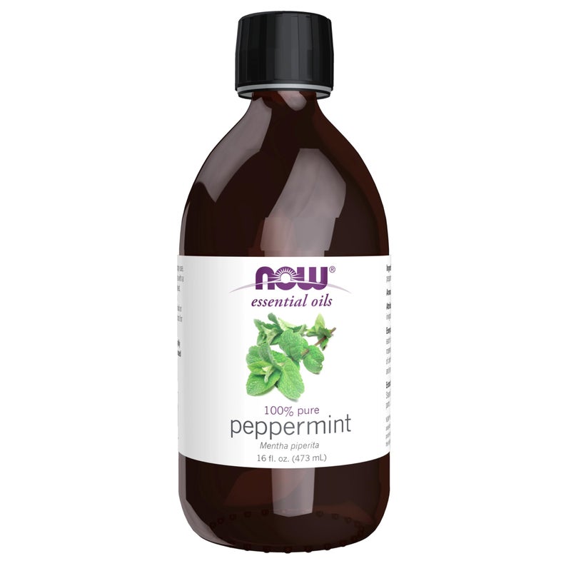 NOW Foods Essential Oils, Peppermint Oil, Invigorating Aromatherapy Scent, Steam Distilled, 100% Pure, Vegan, Child Resistant Cap, 16-Ounce - Image 1