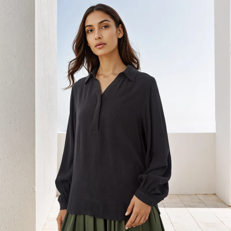 Splash FAV Regular Fit Textured Collared Top