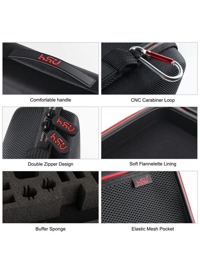 HSU Large Carrying Case for GoPro Hero 11,10,9, Hero 8,7,6,5,4,3 and Accessories, DJI Osmo Action,AKASO,Campark,YI Action Camera and More (Upgrade Sponge Precut Slots)(Red) - Image 1