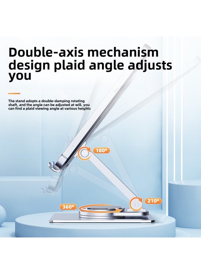 Aluminum Alloy Mobile Phone Rotating Bracket Metal Folding Lifting Desktop 360 Degree Infinity Rotating Flat Bracket In Stock-Color:Mobile Phone Aluminum Alloy Rotating Stand - Image 4
