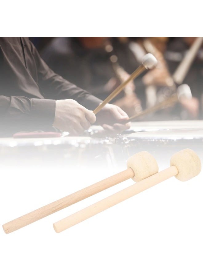 Eujgoov 2 Pcs Wool Felt Wooden Drum Stick, Drum Stick Drum Mallet Percussion Instrument Accessories Part for Drums - Image 4