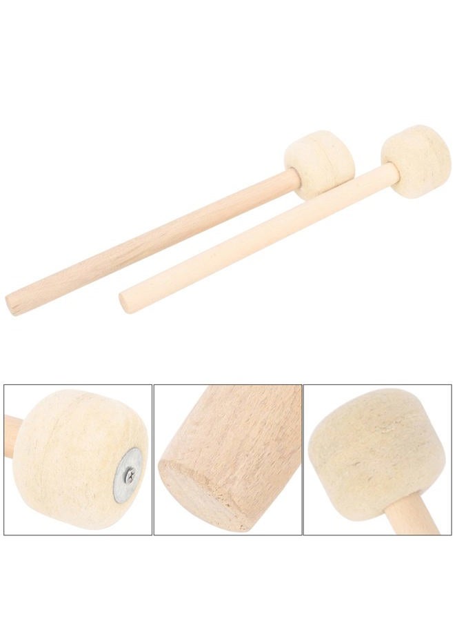 Eujgoov 2 Pcs Wool Felt Wooden Drum Stick, Drum Stick Drum Mallet Percussion Instrument Accessories Part for Drums - Image 3