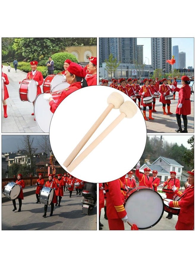 Eujgoov 2 Pcs Wool Felt Wooden Drum Stick, Drum Stick Drum Mallet Percussion Instrument Accessories Part for Drums - Image 5
