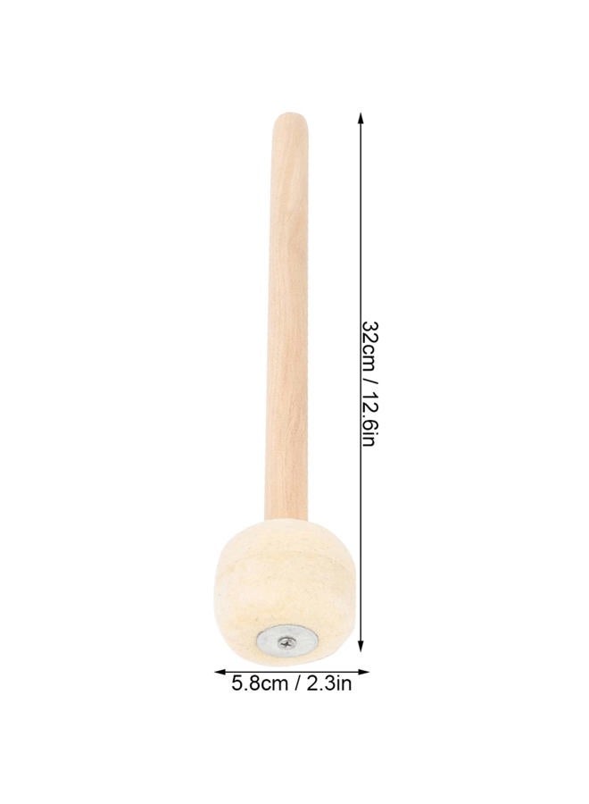Eujgoov 2 Pcs Wool Felt Wooden Drum Stick, Drum Stick Drum Mallet Percussion Instrument Accessories Part for Drums - Image 2