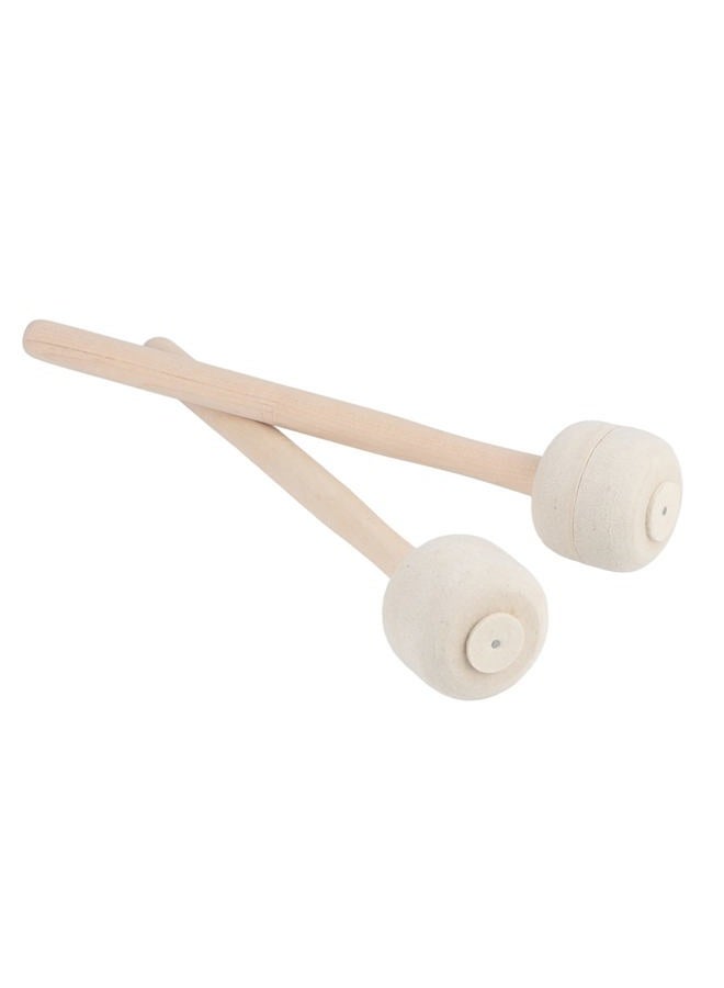 Eujgoov 2 Pcs Wool Felt Wooden Drum Stick, Drum Stick Drum Mallet Percussion Instrument Accessories Part for Drums - Image 1