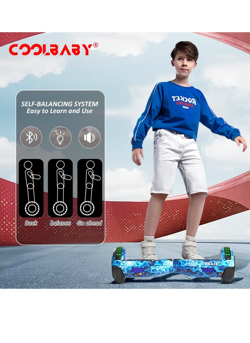 Cool Baby 6.5inch Smart Electric Scooter 2 Wheels Self Balancing Scooter Lithium Battery Hoverboard Balance Scooter Bluetooth with Led Lights.  - Image 3