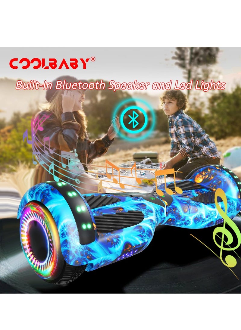 Cool Baby 6.5inch Smart Electric Scooter 2 Wheels Self Balancing Scooter Lithium Battery Hoverboard Balance Scooter Bluetooth with Led Lights.  - Image 2