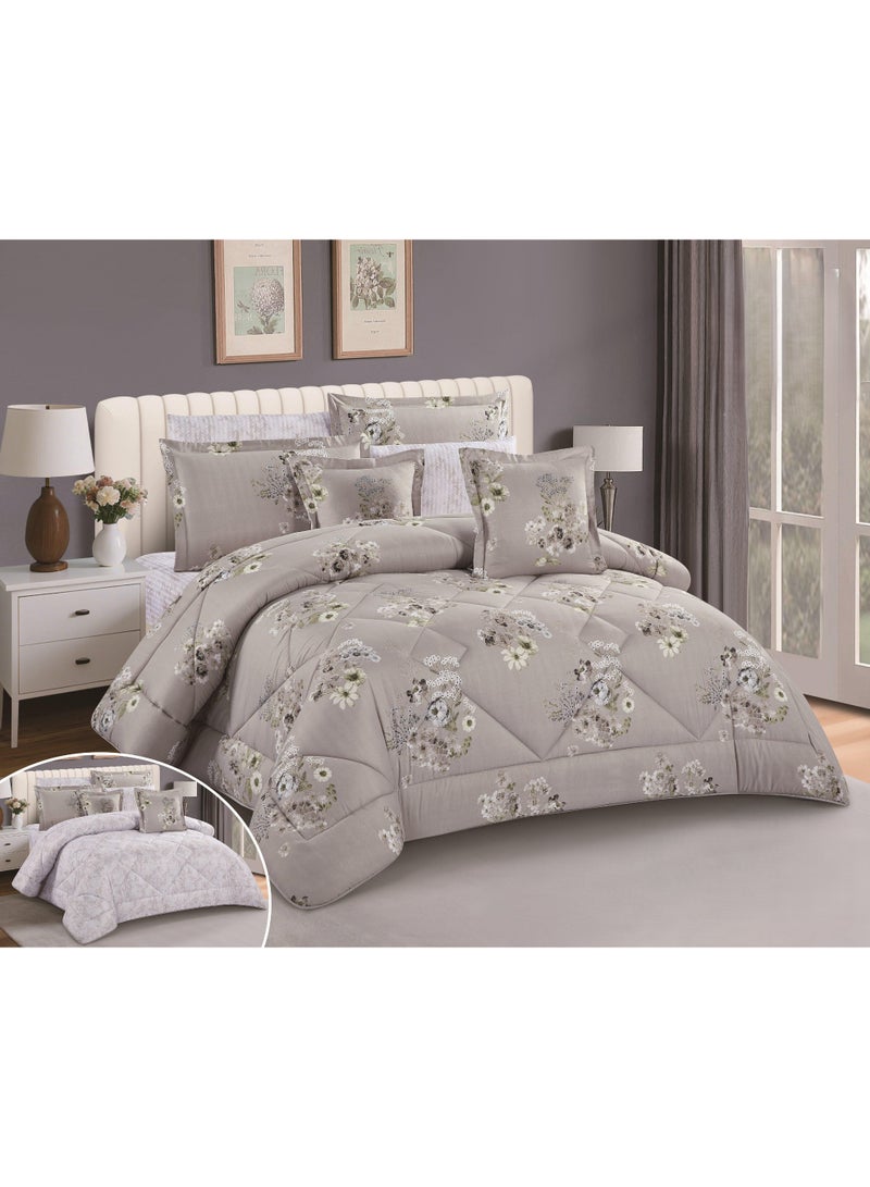 Brides Summer double bedsheet set, 8 pieces, microfiber, floral pattern, size 240*260 cm - Image 4
