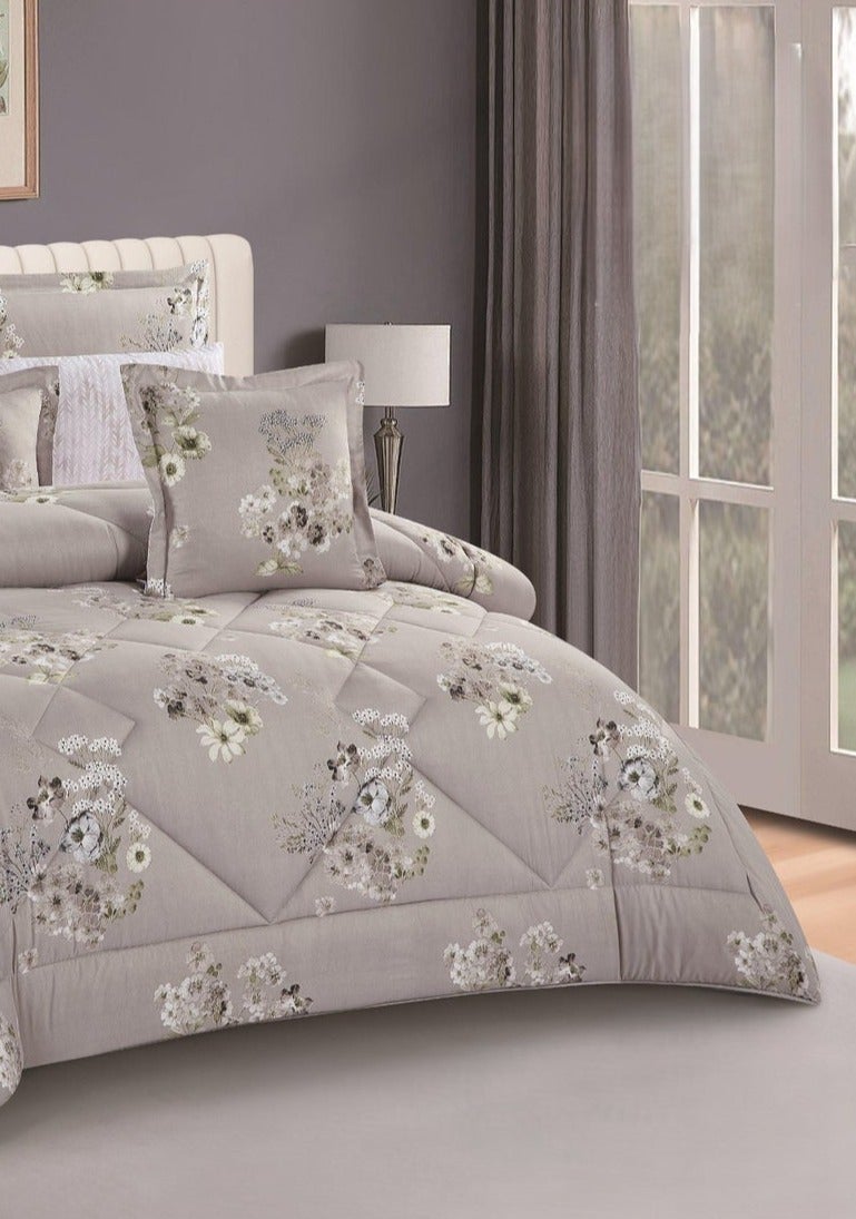 Brides Summer double bedsheet set, 8 pieces, microfiber, floral pattern, size 240*260 cm - Image 2