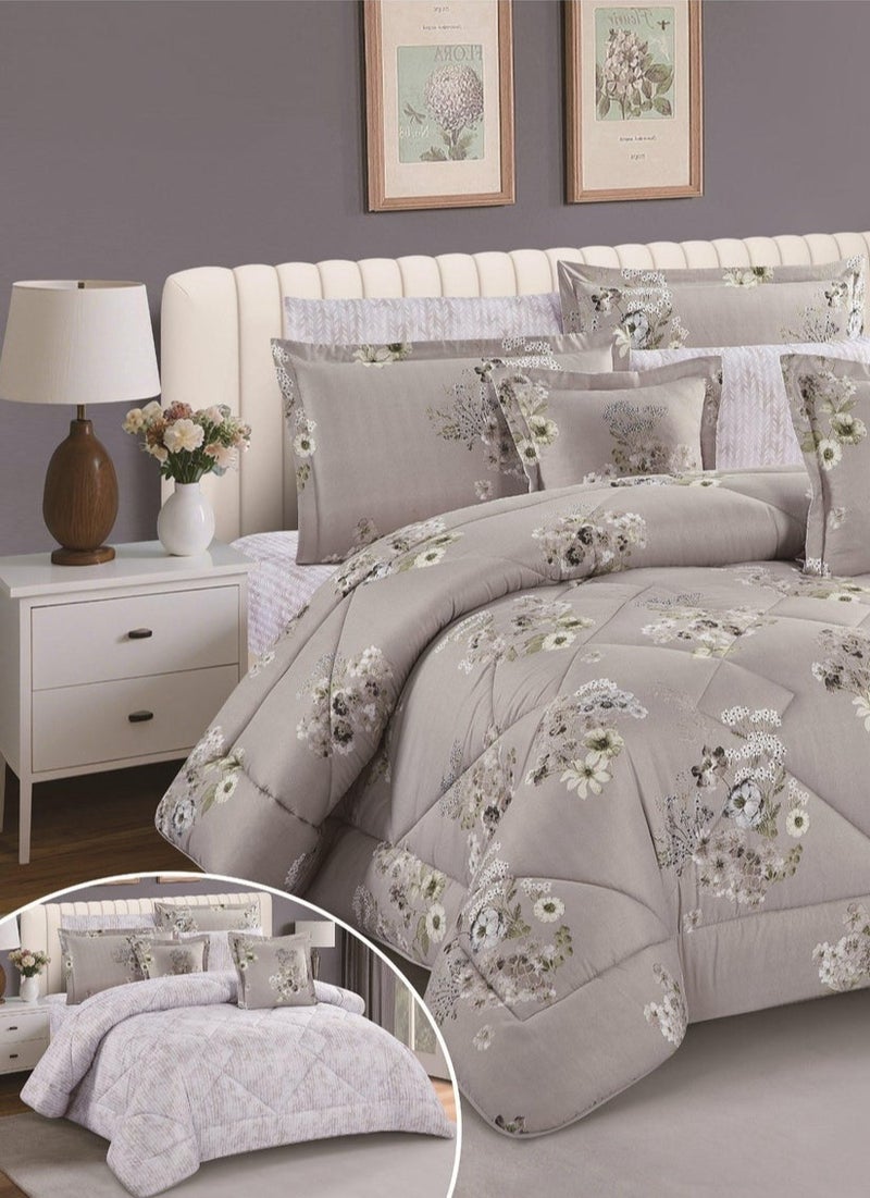 Brides Summer double bedsheet set, 8 pieces, microfiber, floral pattern, size 240*260 cm - Image 3