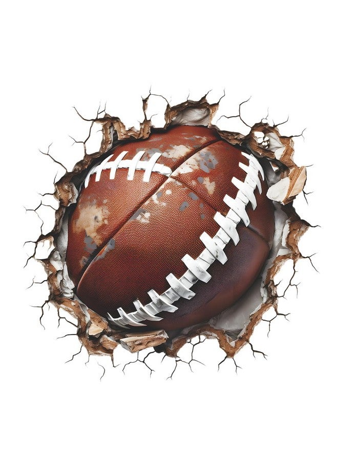 WOYINIS 3D Football Wall Decal 24" × 24" Break Through The Wall Rugby Wall Stickers Peel and Stick Sport Theme Wall Art Decor Stickers for Boys Teens Bedroom Playroom - Image 2