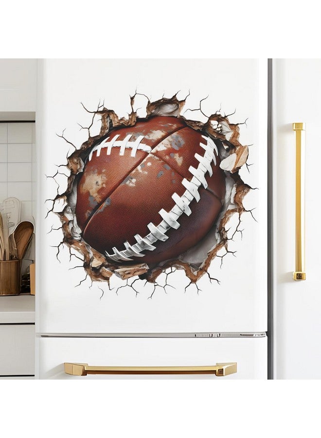 WOYINIS 3D Football Wall Decal 24" × 24" Break Through The Wall Rugby Wall Stickers Peel and Stick Sport Theme Wall Art Decor Stickers for Boys Teens Bedroom Playroom - Image 5
