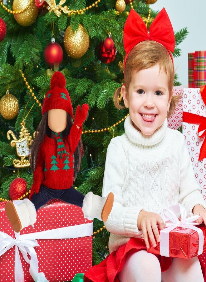 Bencailor 6 Pcs Winter 18 Inch Doll Clothes and Accessories Winter Outfits Set Sweaters Trousers Hats Shoes for 18 Inch Doll Gifts(Tree Red White Green,Classic) - Image 4