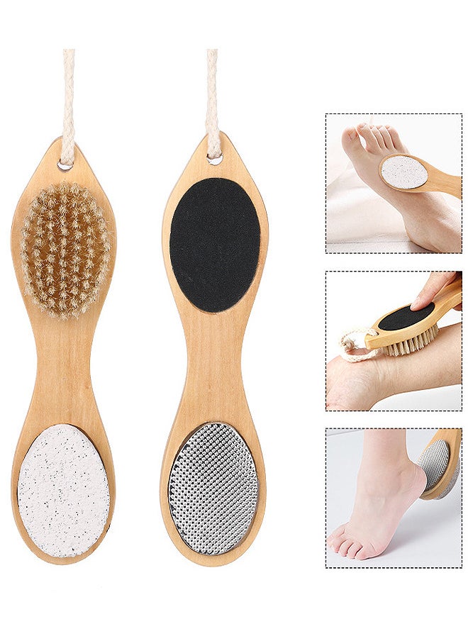 Depend Feet Pedicure Scrubber Exfoliator Tools, Multi-Purpose 4 In 1 Foot Pedicure Brush Pumice Stone, Scrubber And File For Soft Care, Foot File Callus Remover  - Image 1