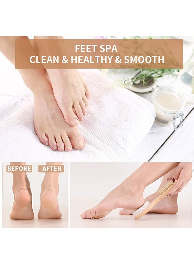 Depend Feet Pedicure Scrubber Exfoliator Tools, Multi-Purpose 4 In 1 Foot Pedicure Brush Pumice Stone, Scrubber And File For Soft Care, Foot File Callus Remover  - Image 4