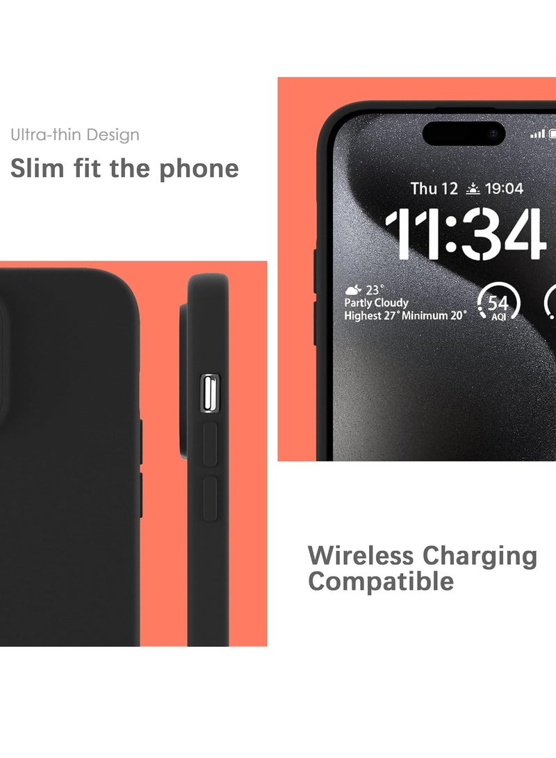 ELTRAZONE ELTRAZONE Silicone Case for iPhone 15 Pro Max, Soft-Touch, Shockproof, DustProof, Antiskid Full Body Armour Phone Cover for Apple iPhone 15 Pro Max - Black - Image 5