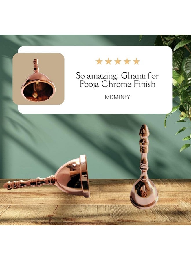 MDMINFY Decorative Hand Bell with Ornate Handle, Copper Finish, Vintage Style - Image 3