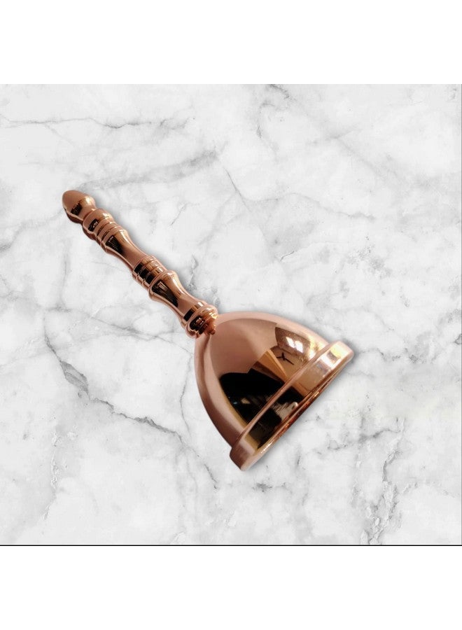 MDMINFY Decorative Hand Bell with Ornate Handle, Copper Finish, Vintage Style - Image 1