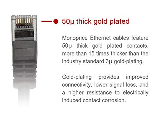 Monoprice Cat5e Ethernet Patch Cable - 0.5 Feet - Orange | Network Internet Cord - RJ45, Stranded, 350Mhz, UTP, Pure Bare Copper Wire, 24AWG - Image 3