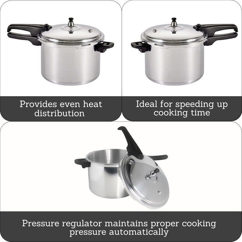 Mirro 92160A وعاء ضغط من الألمنيوم المصقول بسعة 10-PSI، 6-كوارت، فضي - - Image 2