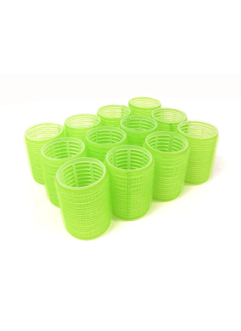THE UM24 - Set of 12 x X-Large Size (1-3/4” Diameter) Self Grip Hair Rollers Pro Salon Hairdressing Curlers - Image 1