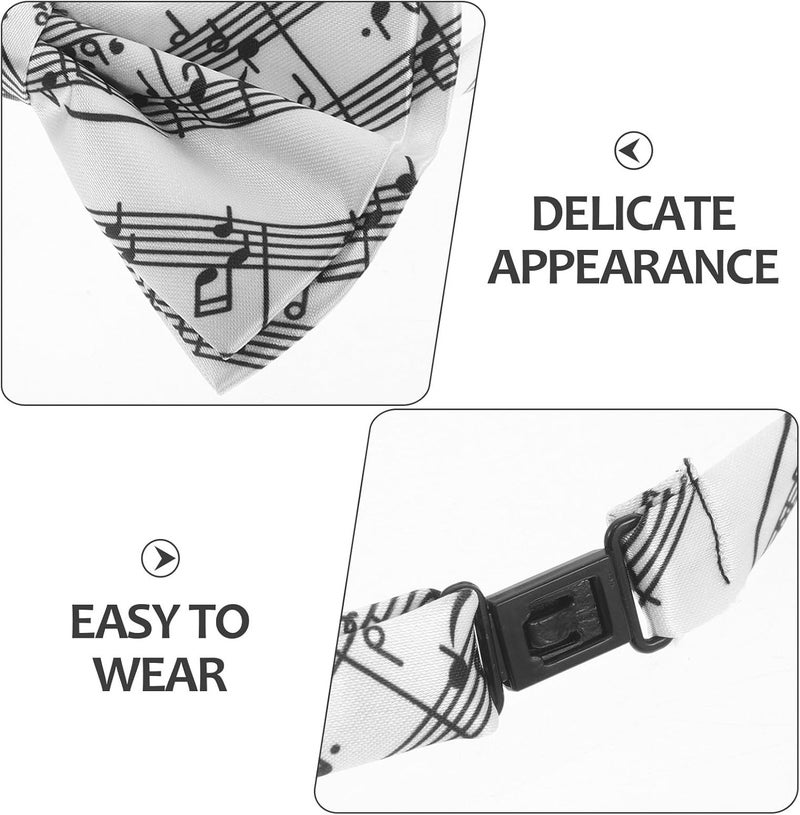 3pcs Pre-tied Music Bow Ties Set – Piano Keys Cartoon Symbol Pattern, Clip-on Neckties for Men and Boys, Wedding Party and Performer Accessories - Image 3