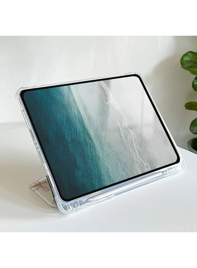 Case For Ipad 9th Generation 10.2 Inches Y Fold Pattern Bow Love Magnetic Pu Artificial Leather Protective Cover - Image 5