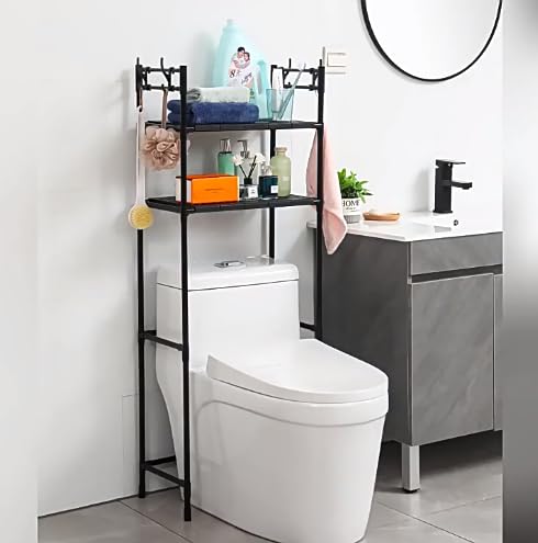 Matiko Matiko Over The Toilet Storage Rack 2 Tier Bathroom Organizer Commode Shelving Organizer Freestanding Shelf Space Saver Heavy Duty Sturdy Over The Toilet Storage Rack  - Image 1