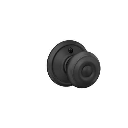 Schlage F10 GEO 622 Standard Door Knob, Hall & Closet Passage Lock, Matte Black - Image 4