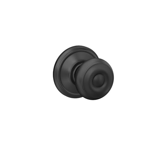 Schlage F10 GEO 622 Standard Door Knob, Hall & Closet Passage Lock, Matte Black - Image 2