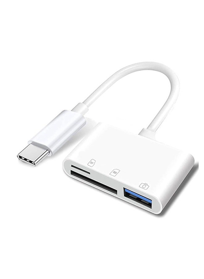 USB C to SD Card Reader, SD Card Adapter with SD MicroSD USB 3 Ports, USBC Memory Card Reader for iPhone 15 Pro Max, iPad Pro/Air/Mini, Mac, MacBook Pro/Air, and More USB-C/Type C Devices - Image 1