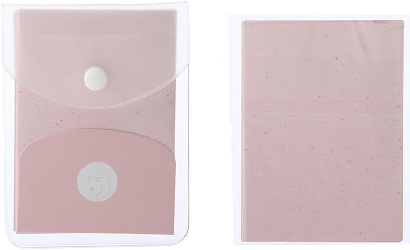 Facial Oil Absorbing Sheets Blotting Papers 80pcs Natural Pine Wood Flax Pulp Summer Refreshing Oil Control for Oily Skin Travel Use Random Color - Image 5