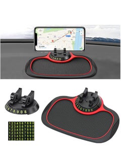 Generic Multifunction Car Anti-Slip Mat Auto Phone Holder, Rotatable Anti Skid Car Dashboard Pad with Temporary Parking Numbe, Universal Phone Holder With Extra Large Pad For Phones Sunglasses Keys Gadgets  - Image 1
