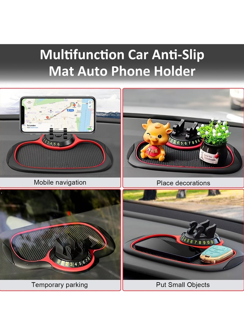 Generic - Multifunction Car Anti-Slip Mat Auto Phone Holder, Rotatable Anti Skid Car Dashboard Pad with Temporary Parking Numbe, Universal Phone Holder With Extra Large Pad For Phones Sunglasses Keys Gadgets - Image 1