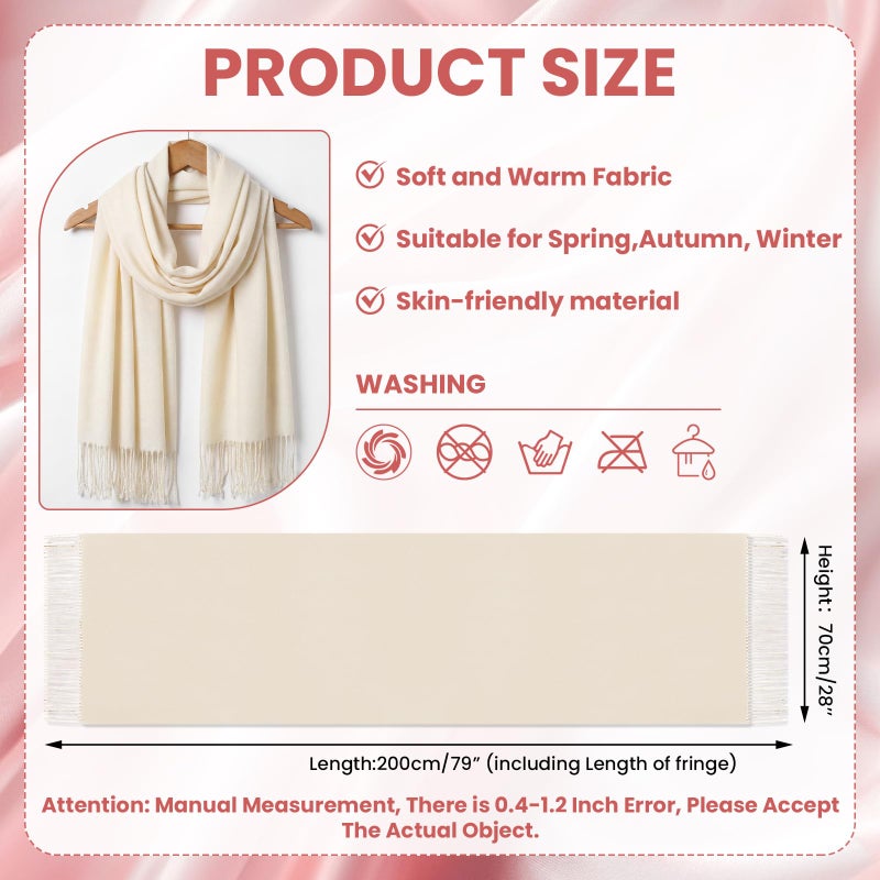 Cutecrop 12 Sets Wedding Pashmina Shawls Wraps Gift for Guests Elegant Bridal Bridesmaid Winter Wedding Party Favors (Pink Colors) - Image 4