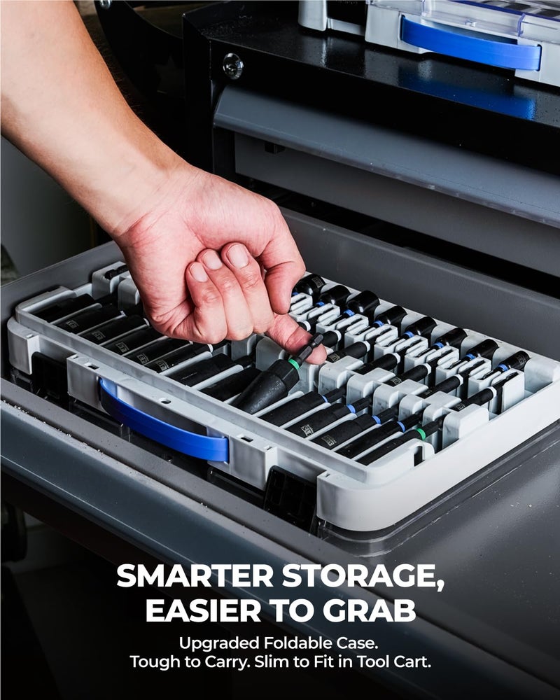 toolant Impact Magnetic Nut Driver Set, 38pcs Impact Driver Bit Set, Deep Nut Driver Set, Impact Socket Adapters, Wing Nut Driver, Bit Extension, 1/4'' Quick Change - Image 5