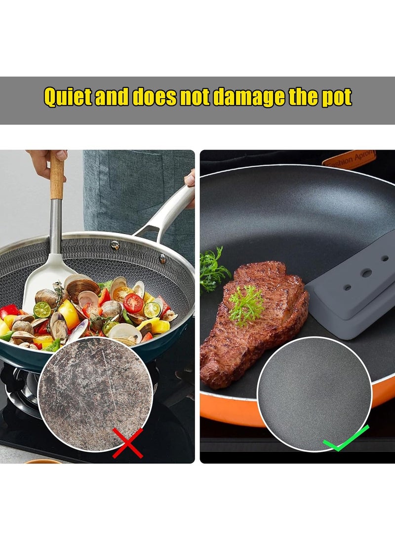 CMGTYYD 2PCS BBQ Spatula and Clamp | Silicone Kitchen Cooking Tongs with Stainless Steel | Multipurpose Barbecue Clamp for Flipping Fish, Grilling Steak, and Bread Gripping  - Image 4
