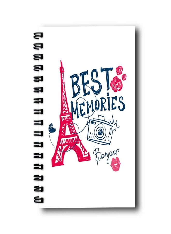 VPRINT QUALITY Best Memories Themed Notebook With Unruled Pages Unruled Diary for Creative Writing Plain Paper Notepad For Journaling Blank Small Sketchbook for Artist Wire-bound Notebook For Travel - 100 GSM - 160 Pages - (Size A5) - Image 1