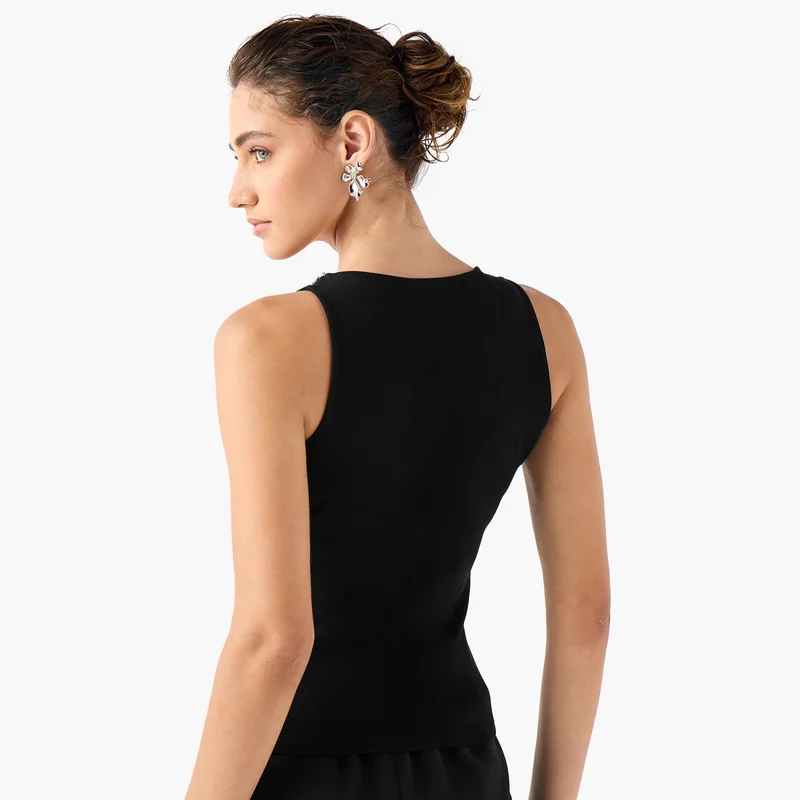 Iconic Embellished Ribbed Tank Top