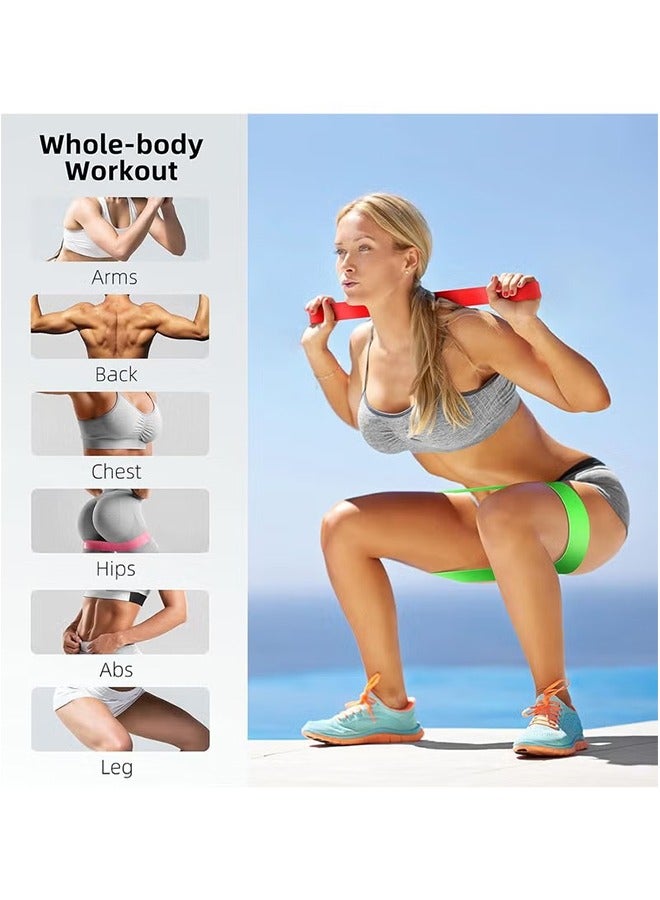 Resistance Bands Set, 5pcs Assorted Pounds Strength Training Exercise Resistance Loops Stretch Bands, Gym Fitness Yoga Workout Resistance Loops Bands for Arm Legs and hips - Image 3