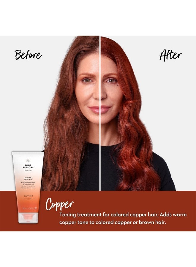 Four Reasons Color Mask - Copper - (27 Colors) Toning Treatment, Color Depositing Conditioner, Tone & Enhance Color-Treated Hair - Semi Permanent Hair Dye, Vegan and Cruelty-Free, 6.76 fl oz - Image 2