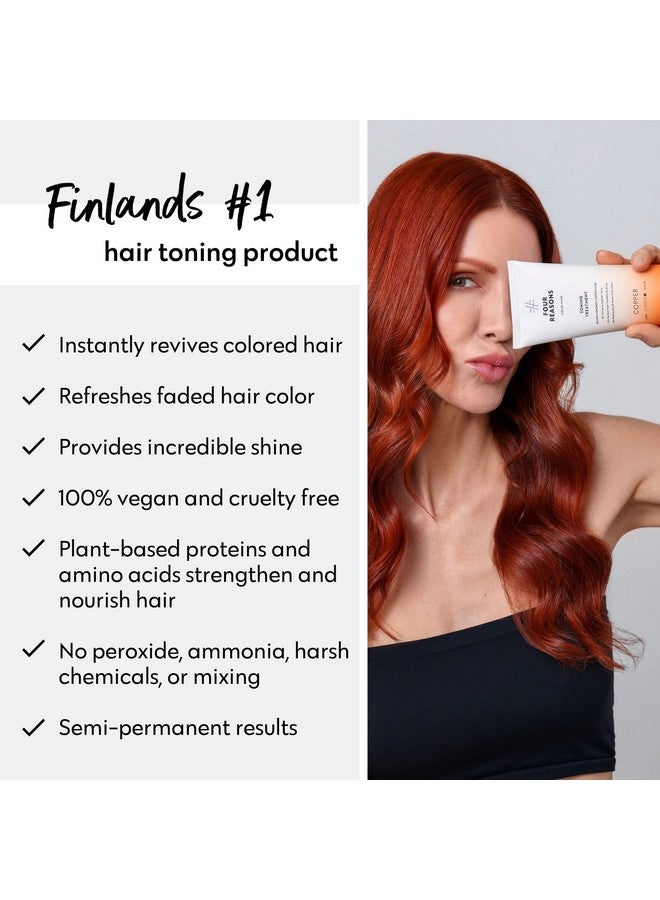 Four Reasons Color Mask - Copper - (27 Colors) Toning Treatment, Color Depositing Conditioner, Tone & Enhance Color-Treated Hair - Semi Permanent Hair Dye, Vegan and Cruelty-Free, 6.76 fl oz - Image 5